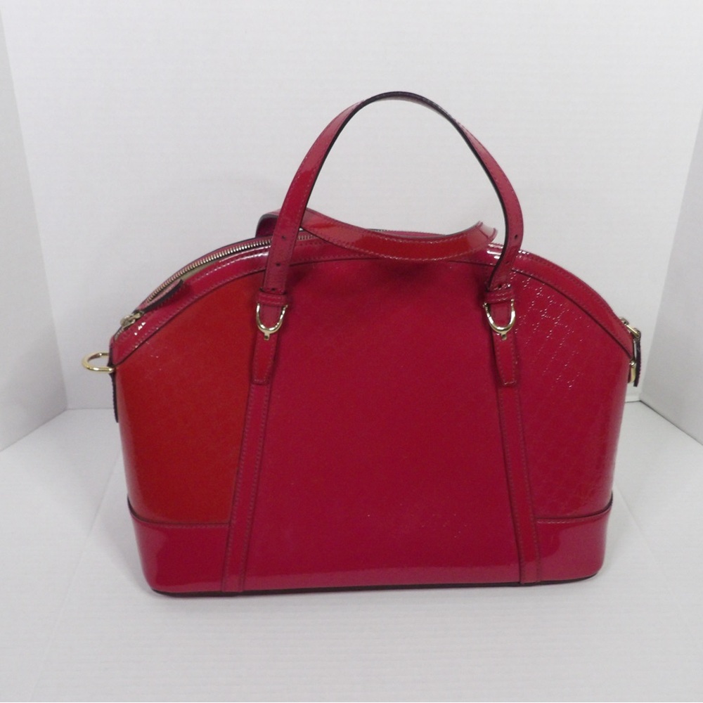 Red Patent Leather Gucci Supreme Shoulder/Crossbody Bag